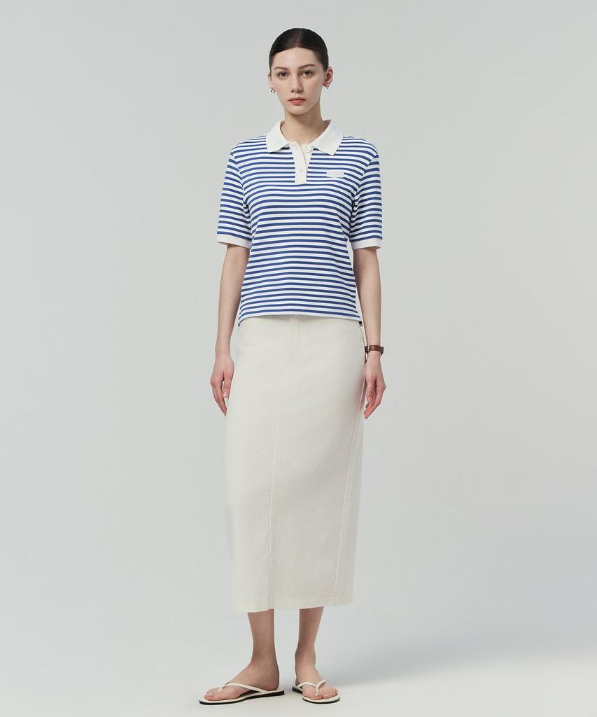 DUVETICA Essine Polo (Blue) (Women'S Short-Sleeve Collared Shirt)