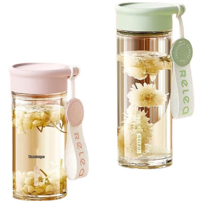 RELEA 450ML Portable Borosilicate Glass Tumbler
