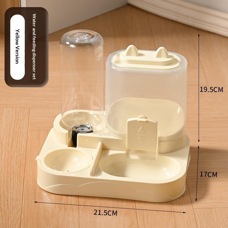 2-in-1 Dry Wet Separation Pet Feeder Water Dispenser Large Capacity Durable Plastic for Multi-Pet Family Home Use