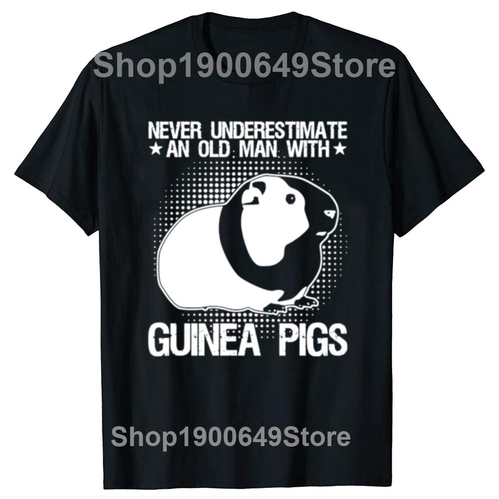 

Funny Old Man with Guinea Pigs T Shirts Summer Style Graphic Cotton Streetwear Short Sleeve Birthday Gifts Tshirt Mens Clothing 4XL