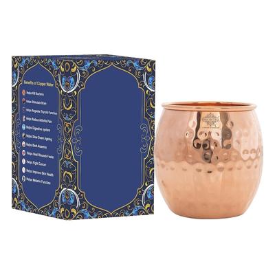 Hammered Copper Glass Tumbler, Serveware & Drinkware, Ayurveda Healing, 550 ML