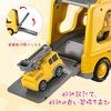 HIWO Car Toys for Boys Ages 2, 3, 4, 5, and 6 [Light and Sound] Educational Toy Set of 5 Large and Small Vehicles (1 Large Truck + 4 Mini Cars) Constr