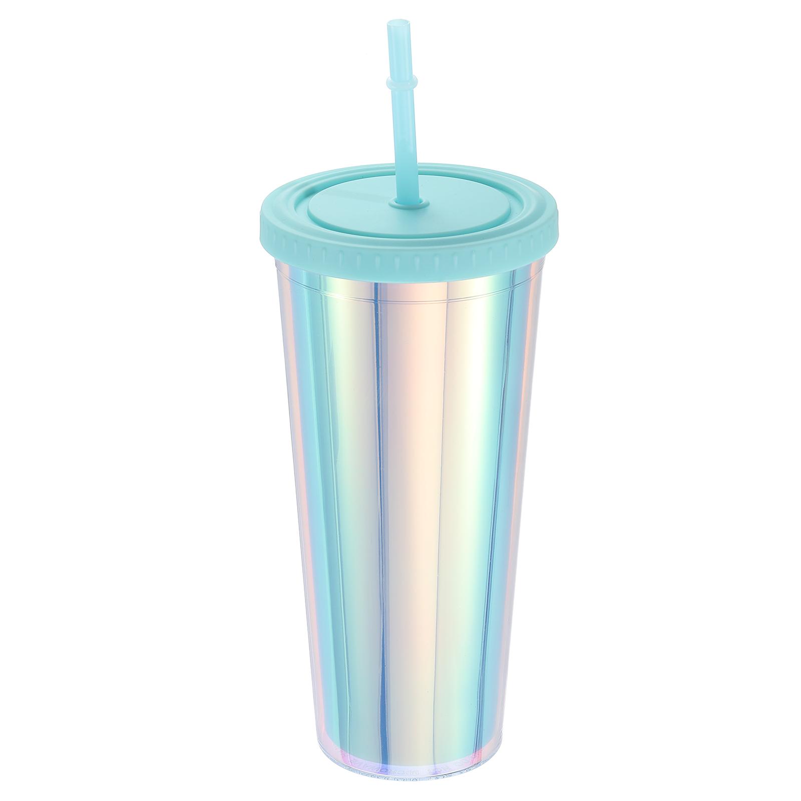 

Acrylic Tumbler with Lid and Straw 24 Oz Acrylic Double Wall Cups for Ice Coffee Iridescent Travel for Birthdays Gifts Parties