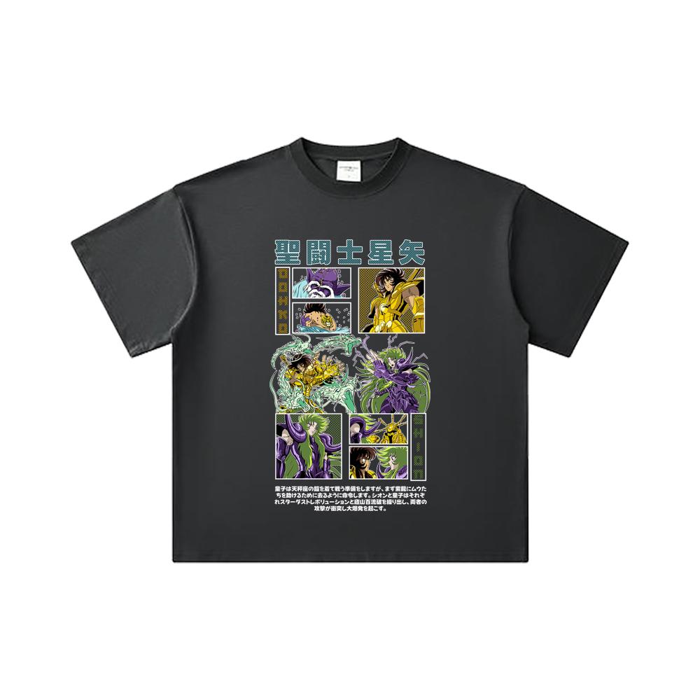 260 GSM Double Yarn 32 Count 100% Cotton Saint Seiya V5 Dohko Shion Print Unisex Heavy Cotton T Shirt