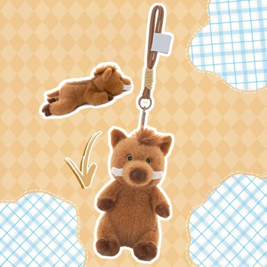 Plush Pendant Ergonomic Wrist Guard Cartoon Wild Boar Design Dual Scene Wrist Rest Fluffy Wrist Support