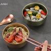 1Pcs Pure Titanium Double-Layer Salad Bowl,Outdoor Heat-Resistant Home Rice Bowl Food Tableware,13 cmInsulated Plate Kitchenware