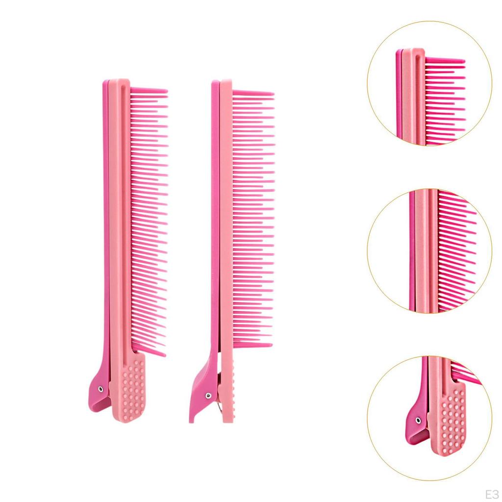 2 Pieces Hairdressing Assistant Comb Barber Shop Clip Professional Hair Dye and Perm Clips for Salon