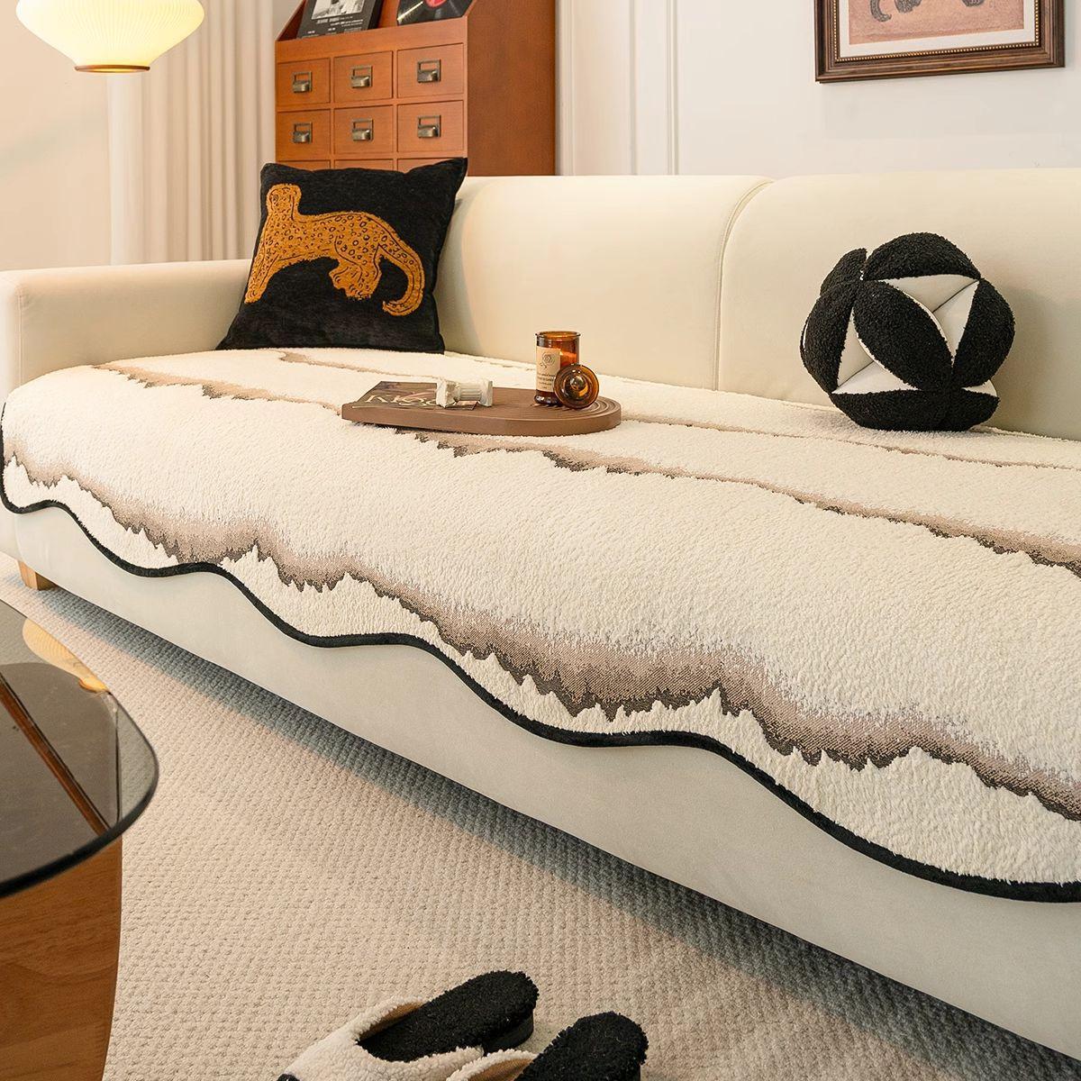 

2024 новый осенне-зимний плюшевый диванный валик, защита от царапин кошек, легкая роскошь, высокое качество, не смещающийся, прямой кожаный диванный валик для сиденья 30 * 50 Pillow Cover cm