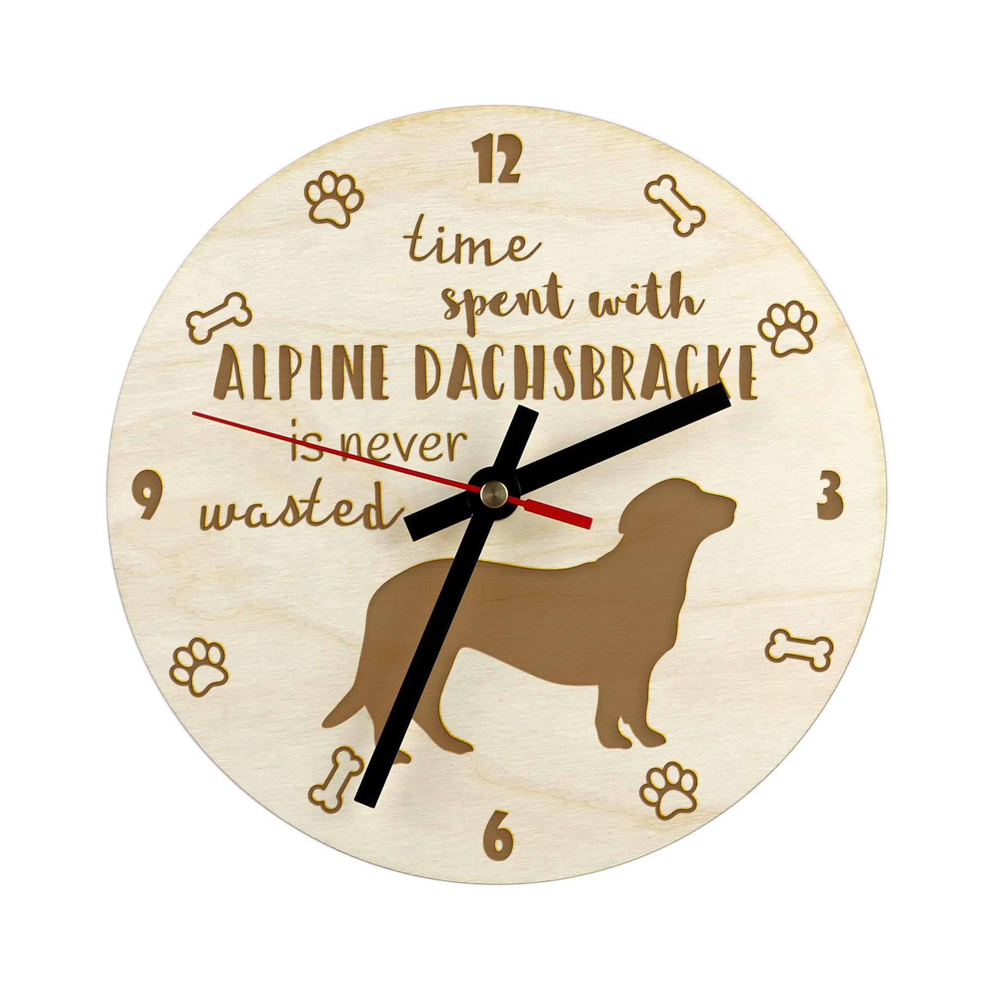 

Alpine Dachsbracke - clock with dog, wooden clock with engraving, personalised clock by Art-Dog