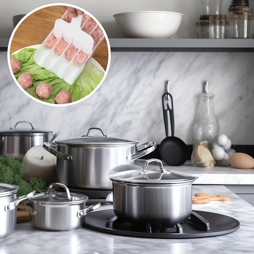 1 Stück, Creative Kitchen Dreifach-Fleischbällchen-Maker, Fleischbällchen-Löffel mit Schneidspaten, DIY-Fleischbällchen-Set, für die schnelle Herstellung von Keksteig oder Sorbet