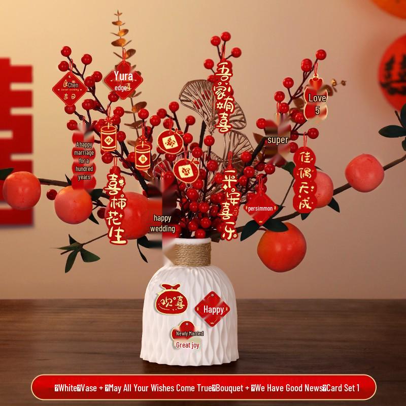 Bridal Arrangement Wedding Gift Plant Ornament for Living Room and Engagement Decorations