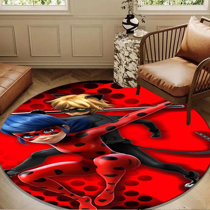 Mira-culous Adventures Round Rug for Livingroom,Bedroom, Palyroom, Chair Rug, Area rug, Circle Carpet, Large Size Decor Fan Christmas gift