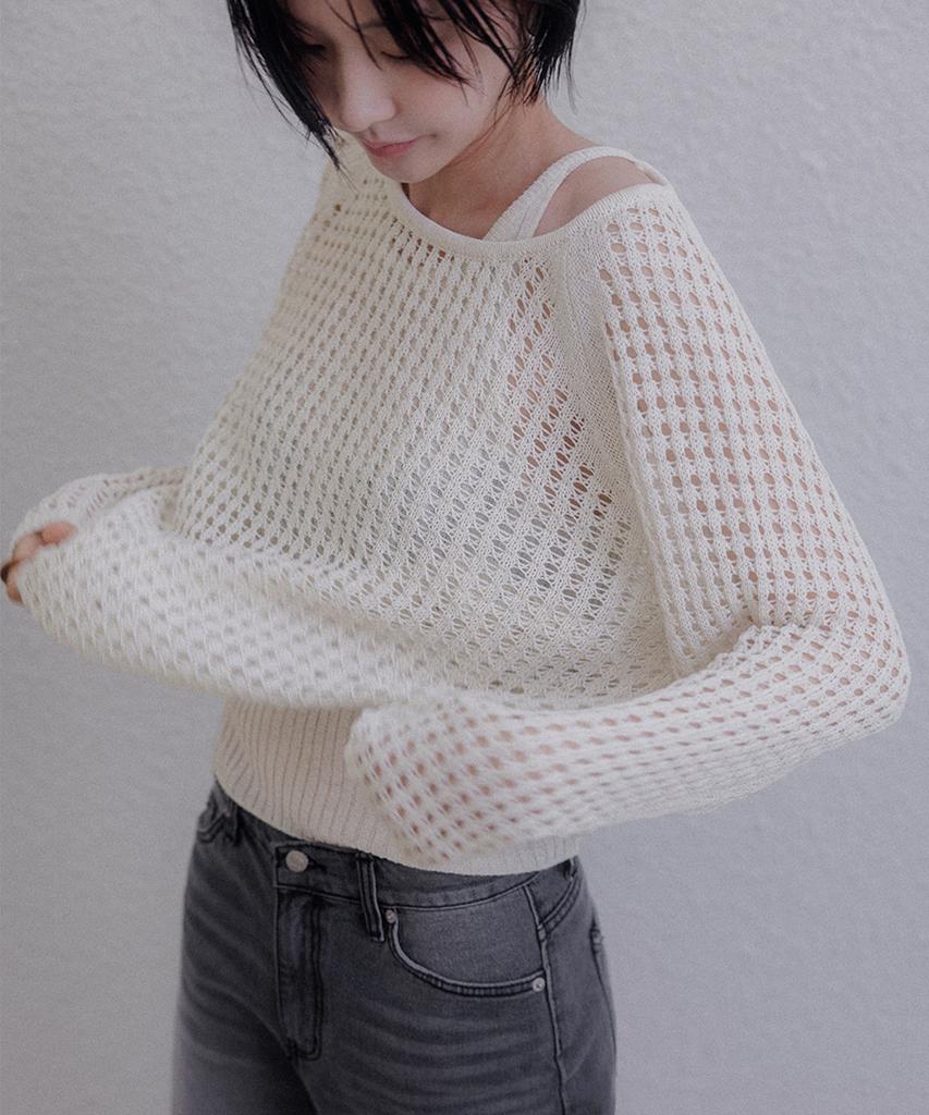 Memua Tense Raglan Linen Knit (Charcoal)