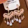 Gold-Plated Vintage Bow Pearl Earrings - Luxury Niche Design Stud Jewelry