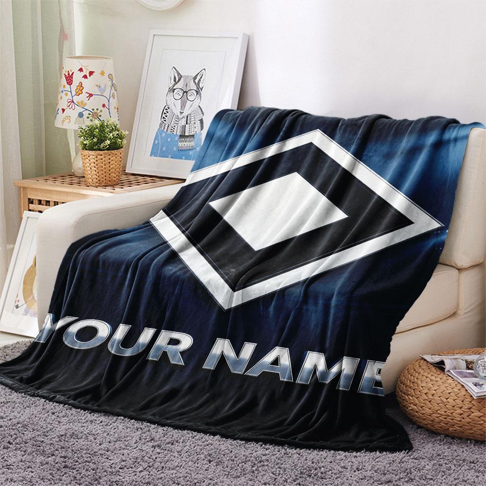 Custom Name,Hamburger SV Printed Flannel Blanket, soft throw for bedroom sofa, washable, Christmas present, great gift.
