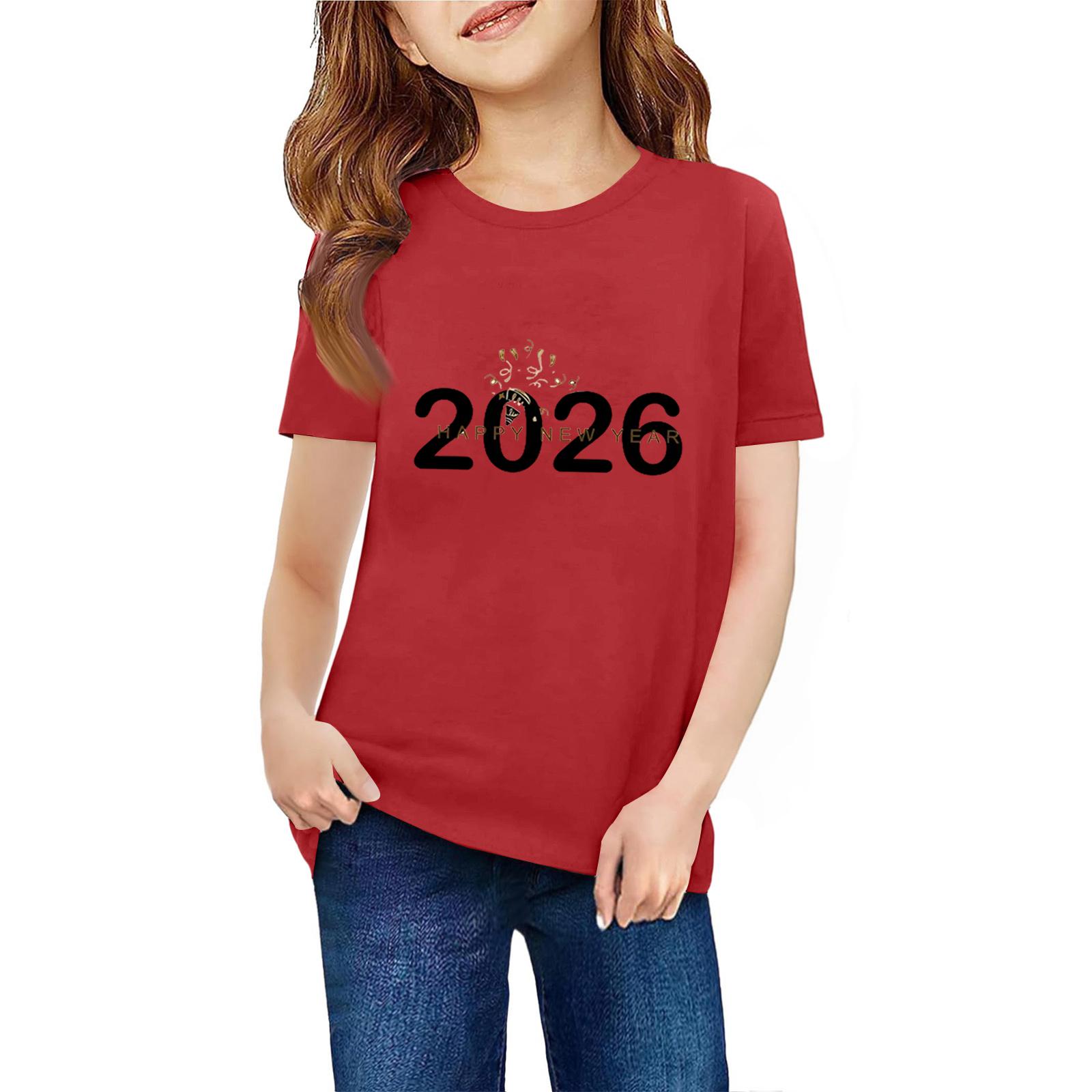 

Children s Short Sleeve Neck T-Shirt Animal Print Daily Casual Top 140 червоний