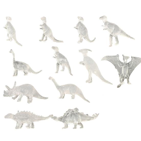 12Pcs Mini Dinosaur Toy Soft TPR Stretchable Colorful Miniature Figurine Early Learning Educational Toy Dinosaur Figurines Kids Stress Relief Toys