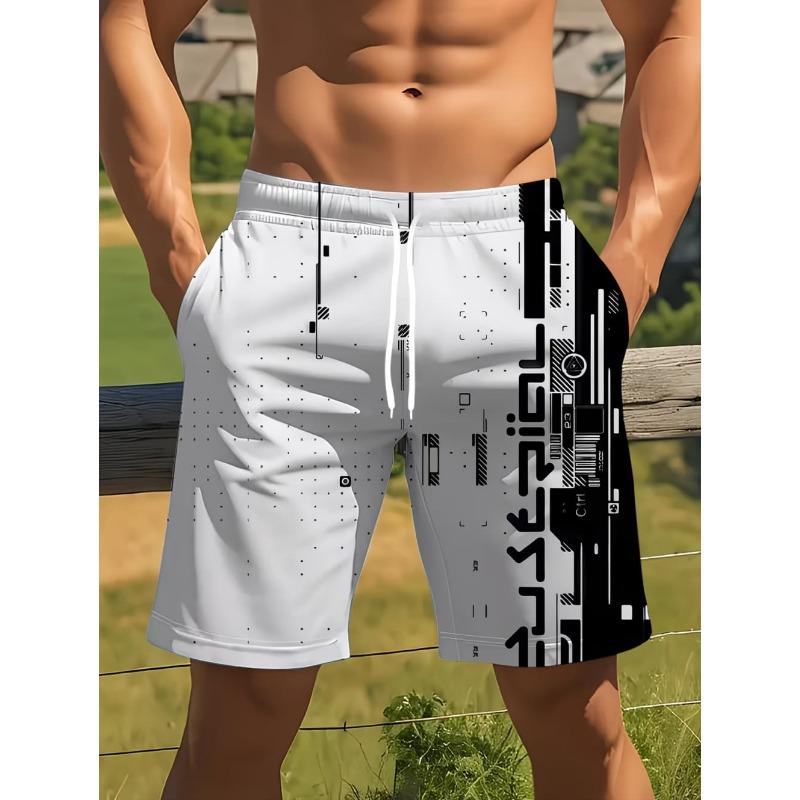 Summer Coconut Tree Pattern Swim Trunks for Men Fashion Beach Vacation 3D Printed Hawaiian Short Pants Loose Breathable Shorts