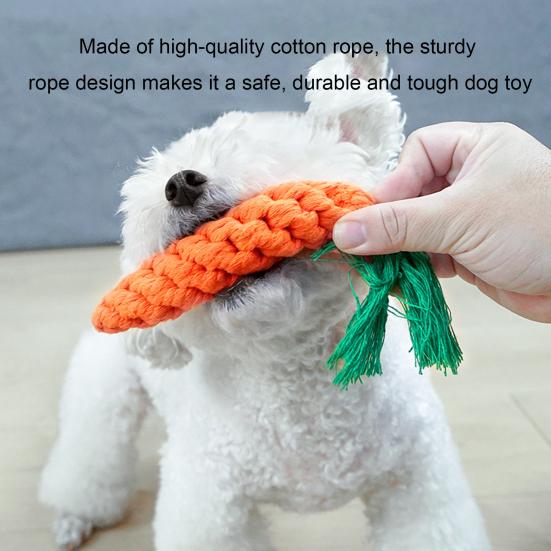 Yousheng Dog Toy Carrot Shape Cotton Rope Pet Chew Toy Bite-resistant Teeth Cleaning Dog Molar Toy Pet Supplies