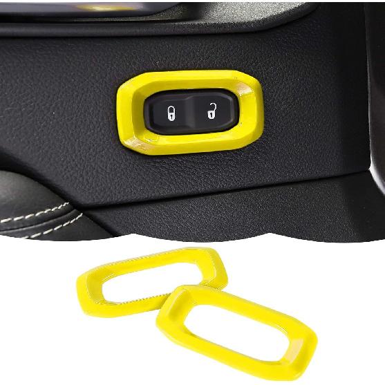 RT-TCZ Carbon Fiber Interior Door Lock Switch Cover Trim Frame Decoration Interior Accessories Compatible with Jeep Wrangler JL JLU & Gladiator JT