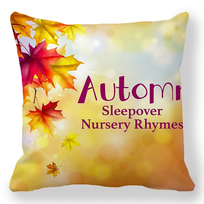 Thanksgiving Day Pattern Digital Printing Short Plush Pillow Covers for Car Sofa Office Cushion Cover Home Goods 60x60cm