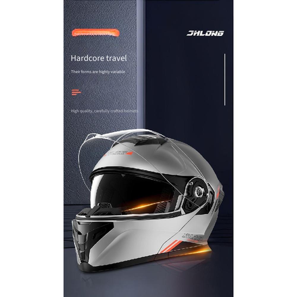 Built In Bluetooth Modular Flip Up Motorcycle Helmet Waterproof Long Battery All Season Safety Helmet for Delivery Riders Commuter Use