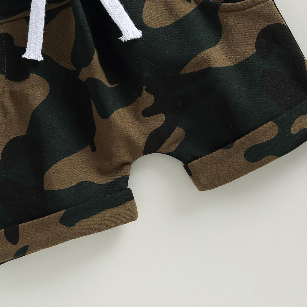 Toddler Baby Boy Summer Clothes Mamas Little Boy Short Sleeve T Shirt Tops Infant Rolled Drawstring Shorts Set