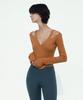 Debiweeo Cutout Shoulder Long Sleeve Devi-T0116-Camel