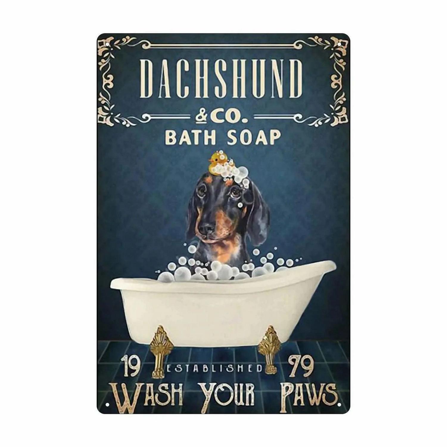 

Dogs Metal Tin Signs Plaque Dachshund Wall Decoration Vintage Art Posters Iron Painting for Man Cave Home Cafe Garden Club Bar 20x30cm（7.8x11.8inch）