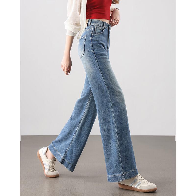 Jeans dritti larghi a vita alta da donna TERRE BLEUE