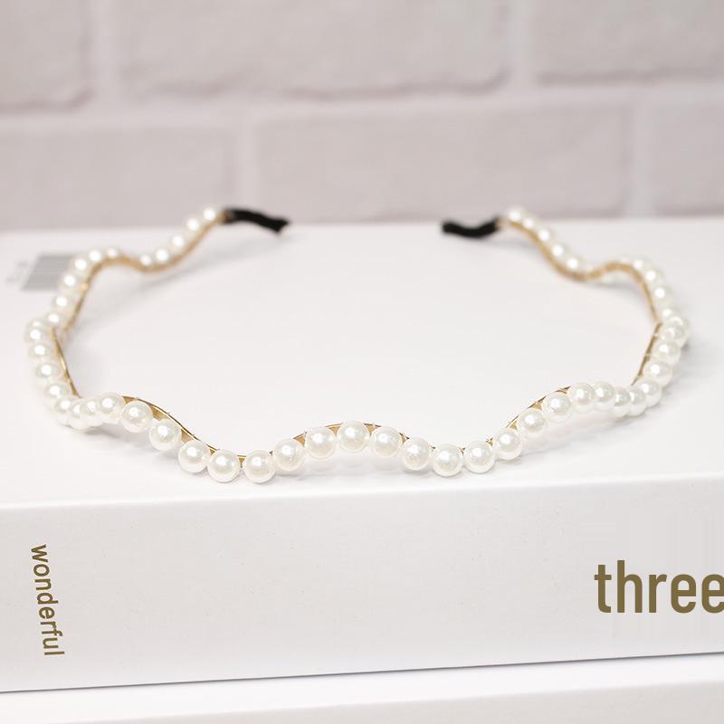 2025 Mori Style Fairy Pearl Headband with Wispy Bangs Hair Clips