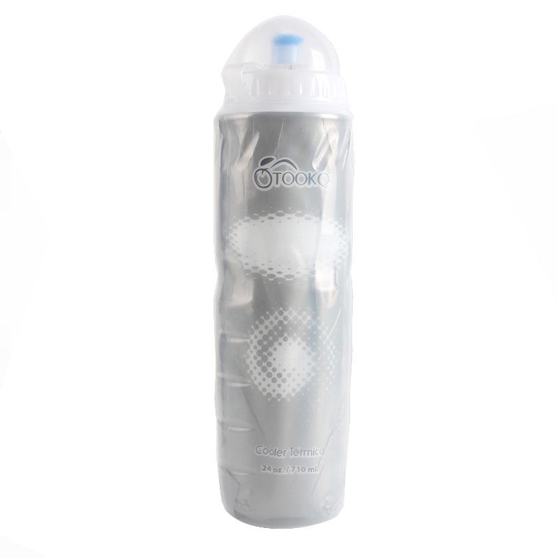 710ml Double-Layer Ice Retention Cycling Water Bottle - Outdoor Sports Plastic Flask