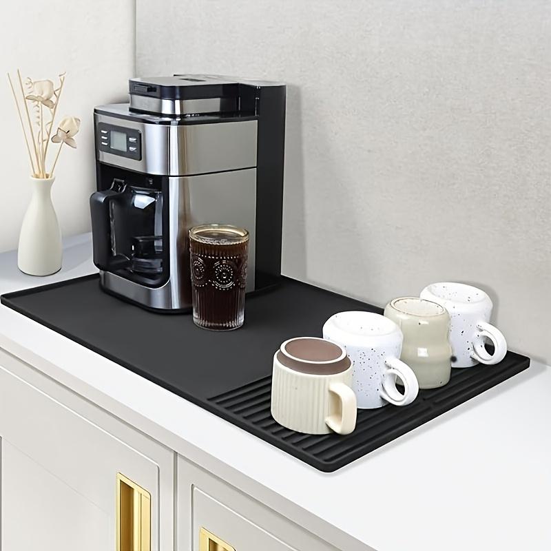 1 Silikon-Kaffeematte, 2-in-1 Mehrzweck-Arbeitsplattenschutz und Geschirrtrockenmatte für Kaffeemaschine und Espressomaschine