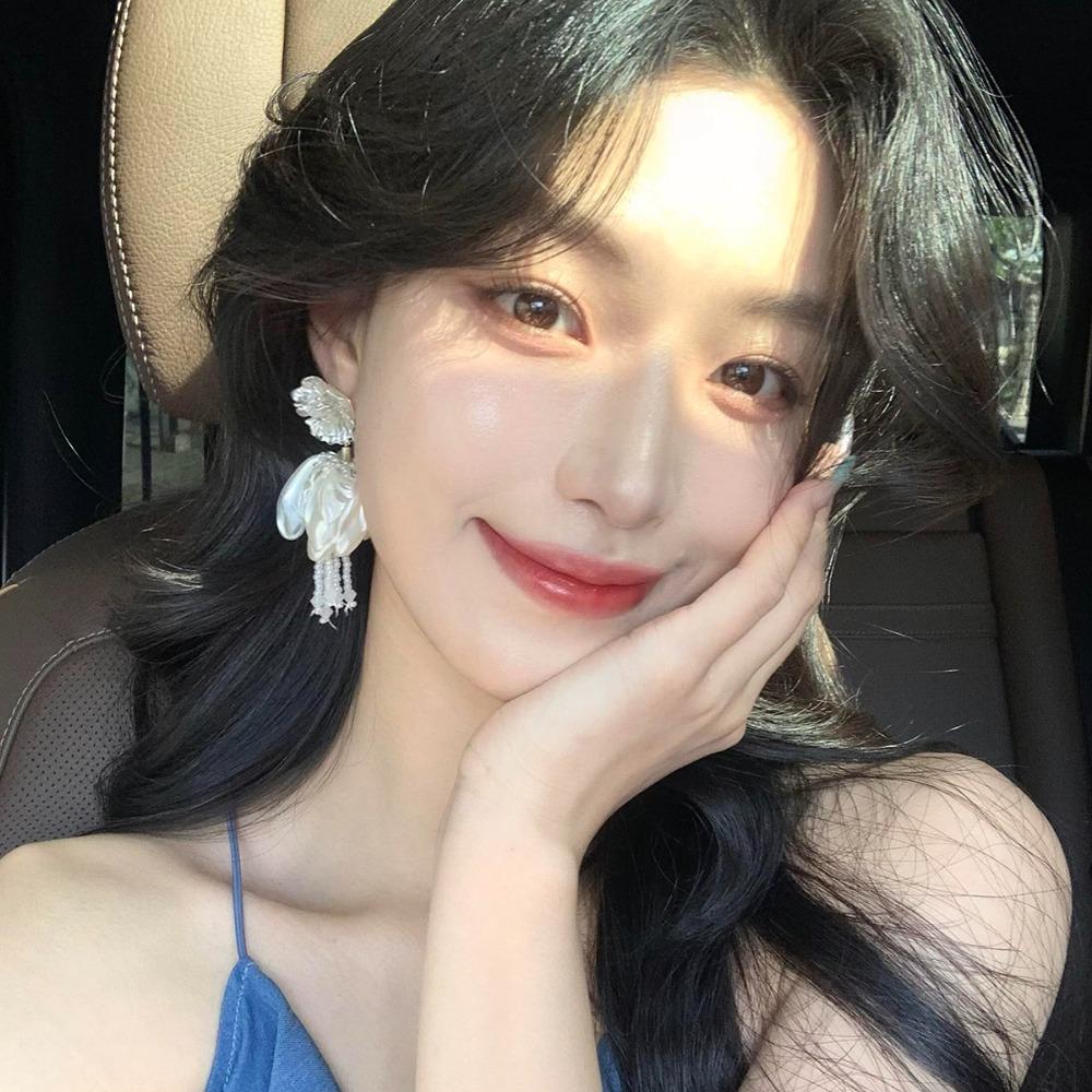 Kristallblumen-Hängeohrringe Übertriebene Blütenstecker Ohrringe Französischer Stil Strandohrringe Party