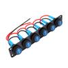 6 Gang Round Switch Panel with LED Water Proof Rocker Switch Panel for Marine Boat