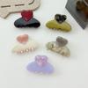 Elegant Korean Style Retro Heart Acetate Claw Clip for Hair