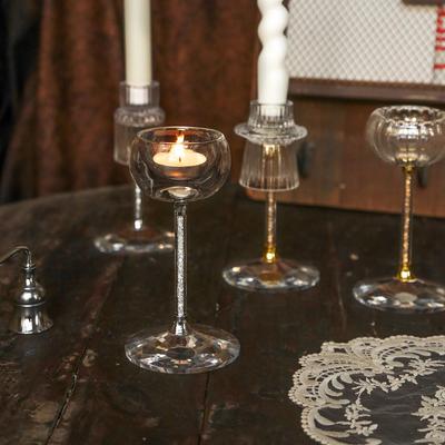 European Glass Candle Holder Stand: Romantic Candlelight Dinner Decor