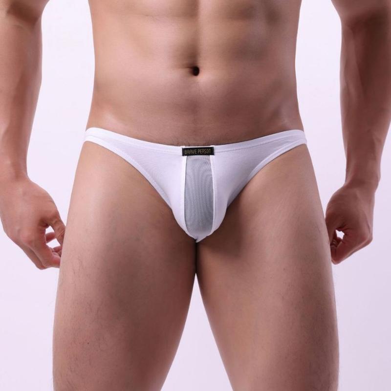 Herren Niedrig sitzende Baumwoll-Slips Dünn Weich Einfarbig Unterwäsche Komfort Atmungsaktiv Hauteng anliegende Slips
