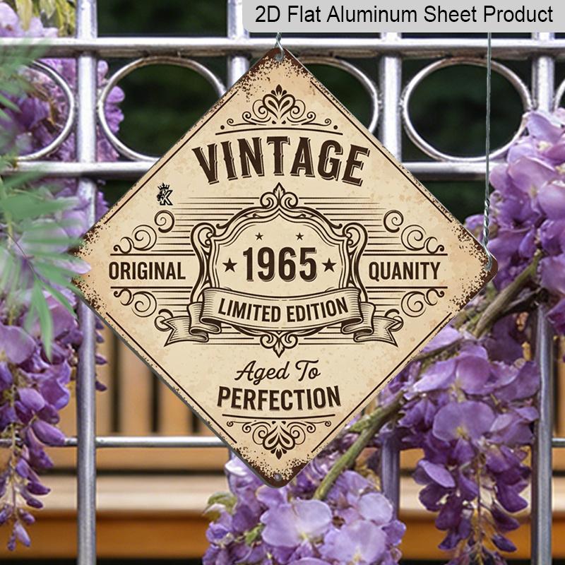 

2D Flat 1pc, Vintage Sign, Decorative Plaque and Ornament, Retro 1965 Limited Edition Design, Vintage Home Decor, Industrial Style Sign, Holiday 20*20cm
