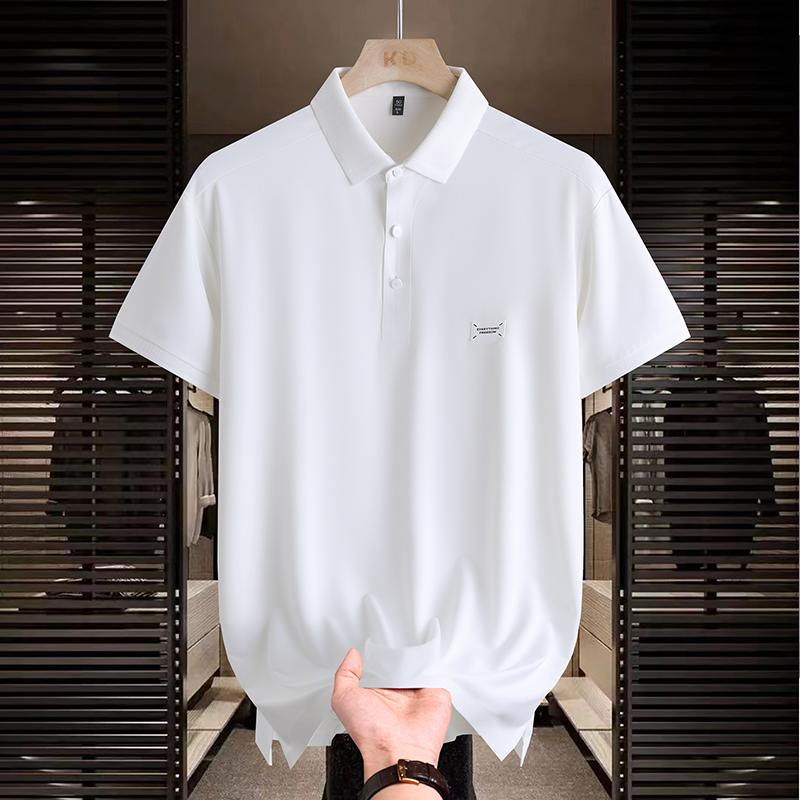 

Ice Silk Polo Retro Short Sleeve Polo Shirt Men s Summer Versatile Top Shirt Color blocked Collar T-shirt XL