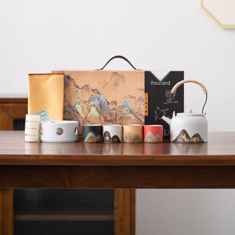 Hand-Painted  Qianli Jiangshan  Ceramic Tea Set