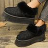 Fashion Classic Black Platform Snow Boots for Women Comfortable Faux Fur Warm Snow Boots Woman Short Plush Soft Sole Botas Lady