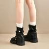 Thick-soled Heightening Martin Boots Women's Single Boots Autumn New Popular Stacking Boots Maillard Pant Boots Knight Boots