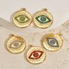 4pcs Stainless Steel Turkey Evil Eyes Medal Rhinestone Charm Pendants for Women Necklace Bracelet Making DIY Jewelry Findings