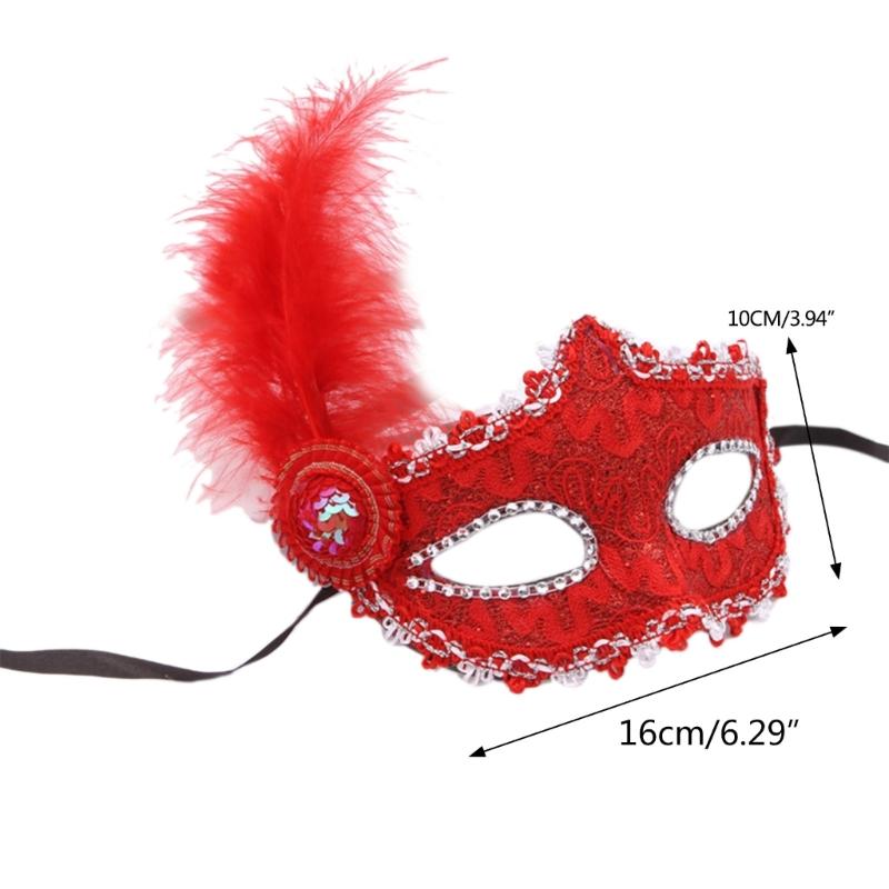 Costume Mask Feather Masquerade Mask Halloween Mardi Gras Cosplay Party Masque
