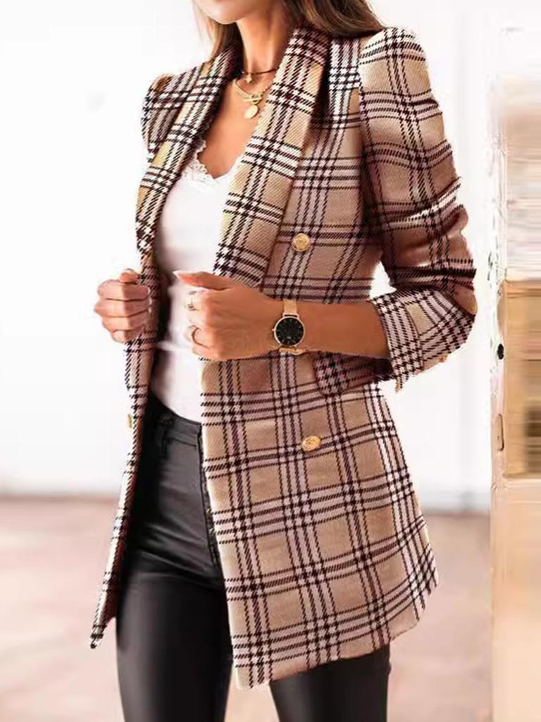 Giacca Blazer Corta da Donna Nuova a Manica Lunga con Stampa Floreale