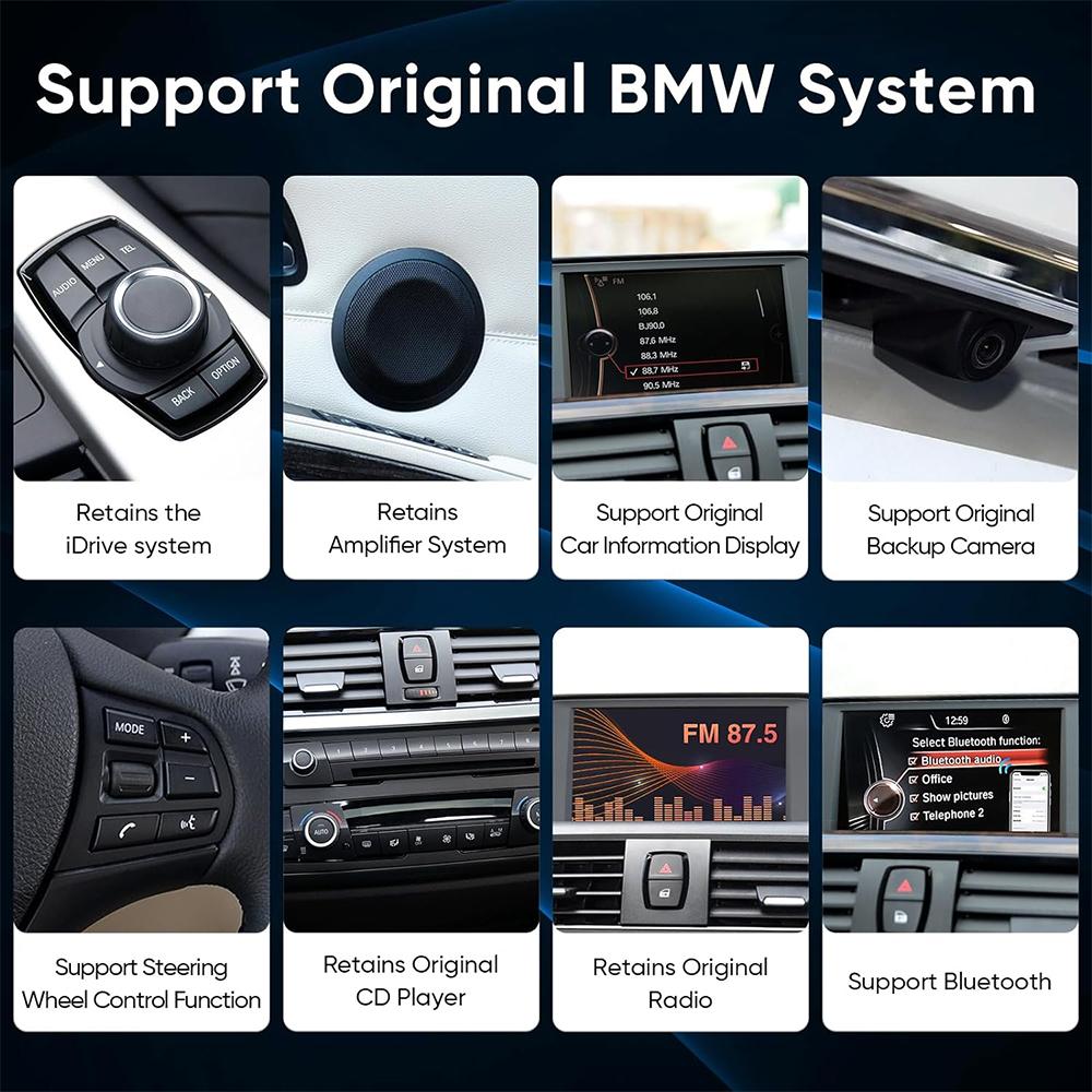 BONROAD Wireless CarPlay Android Auto Airplay Autolink Mirroring Adapter MMI Box Module For BMW F10 F11 F01 F56 F25 F20 F21 F22 F23 F30 F31 F32 F33