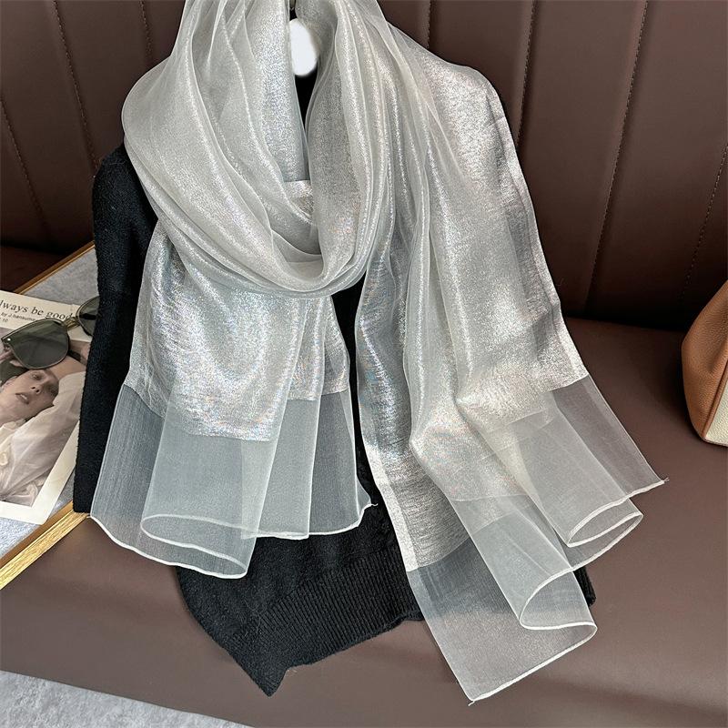 

Silk wool Scarf for Women solid Scarves Shawls Wraps Pashmina Hijab Foulard Femme Beach Stoles Bandana Luxury Brand Poncho 200x70cm