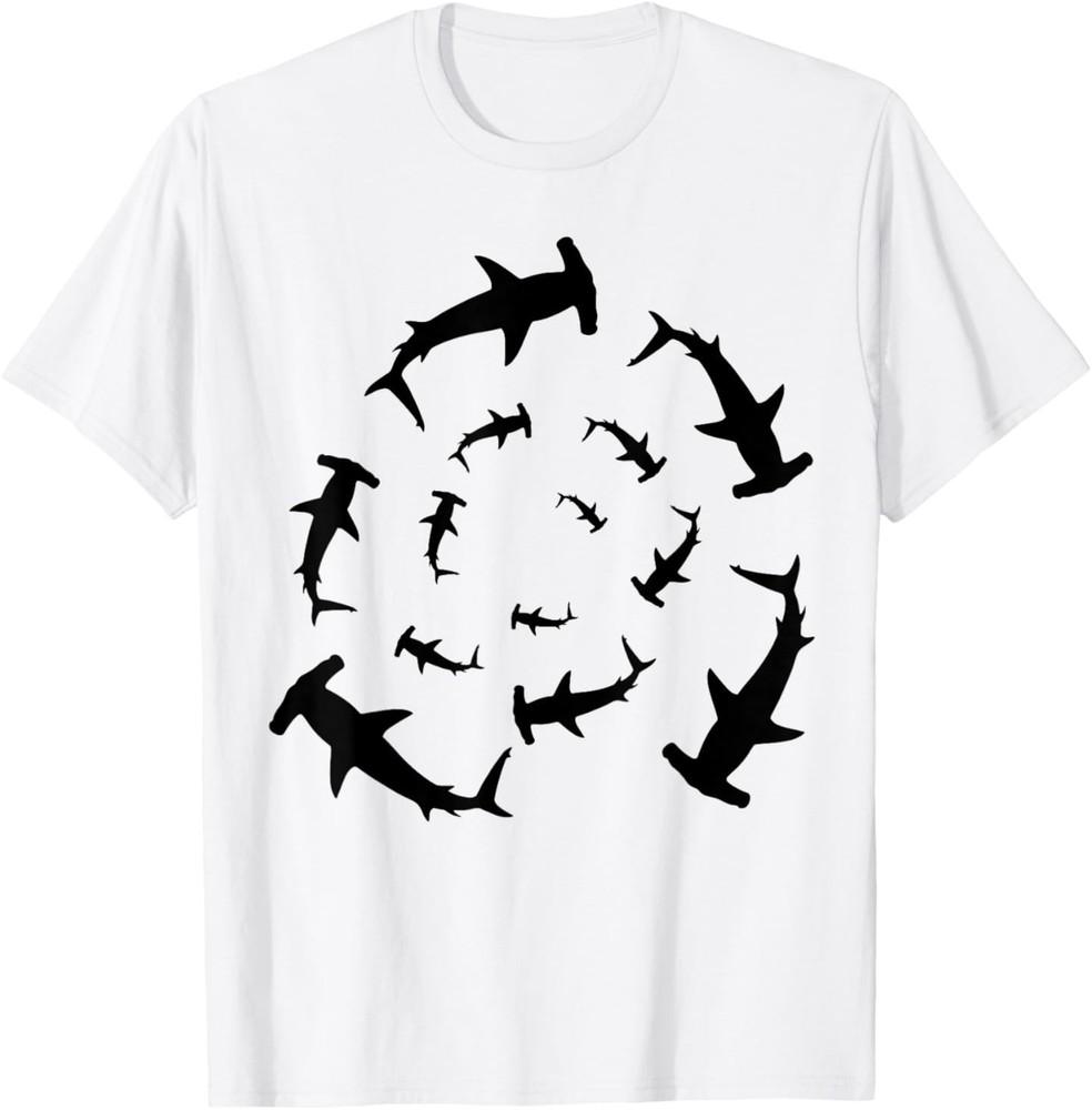Shark Lover Silhouette of Hammerhead Sharks Circling Above T-Shirt Unisex T-Shirt XXXXL