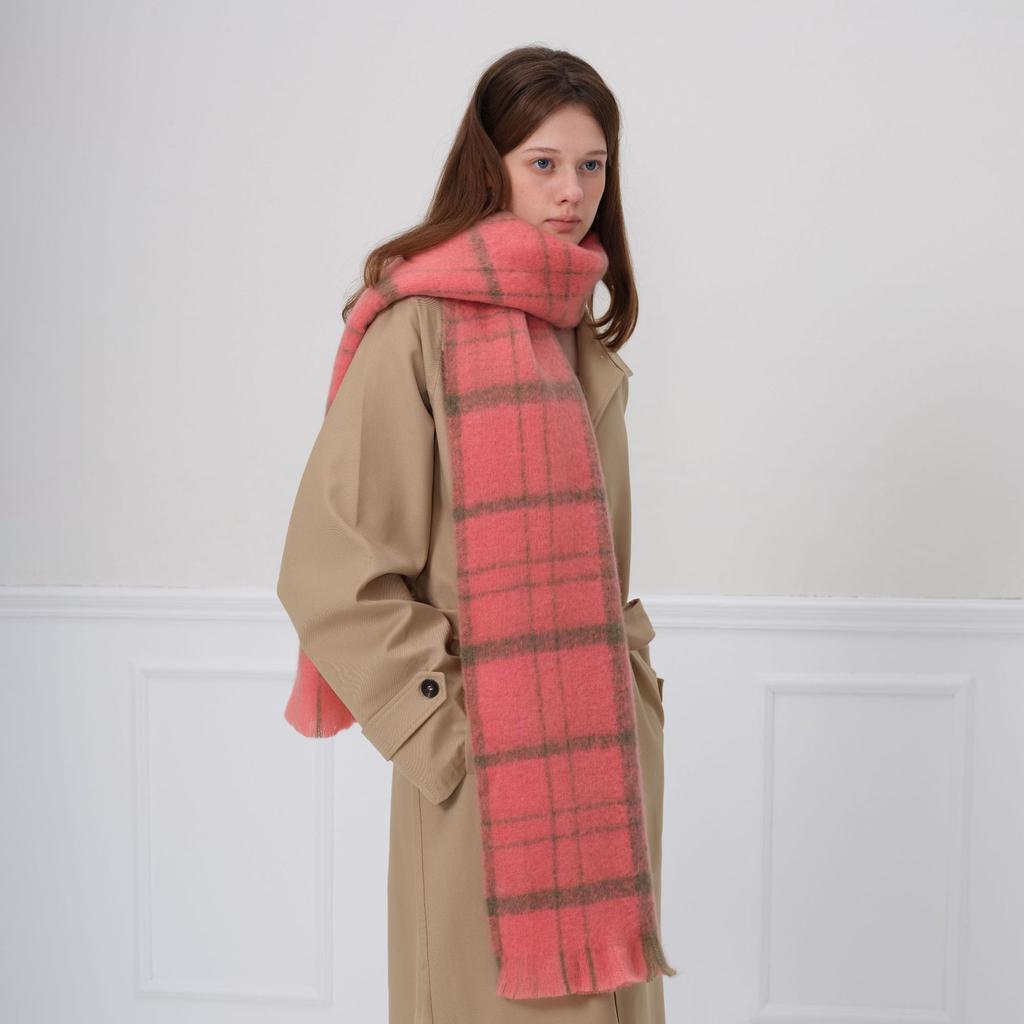 Plaid scarf women's winter senior sense thickened warm imitation cashmere scarf shawl scarf